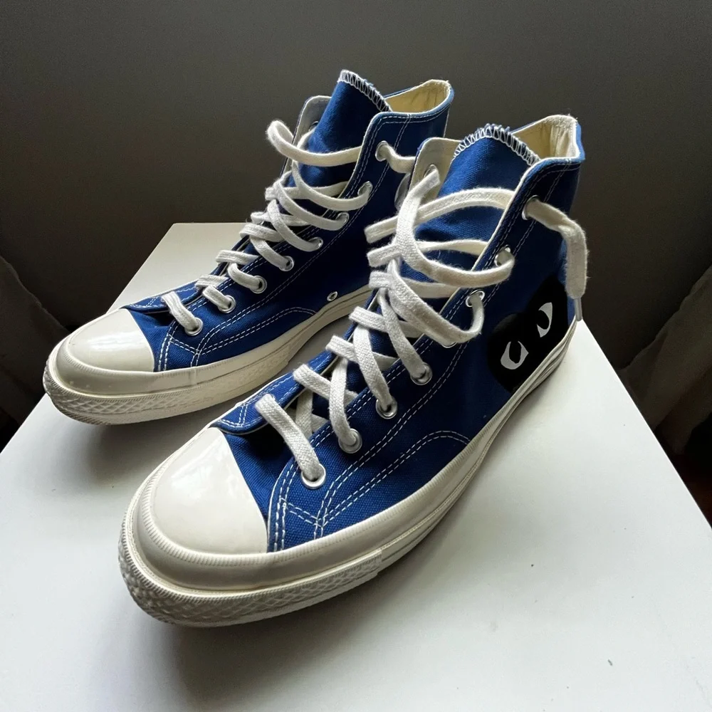 CONVERSE X COMME DES GARCONS PLAY ALL STAR CHUCK '70 HI - BLUE - Picture 3 of 4